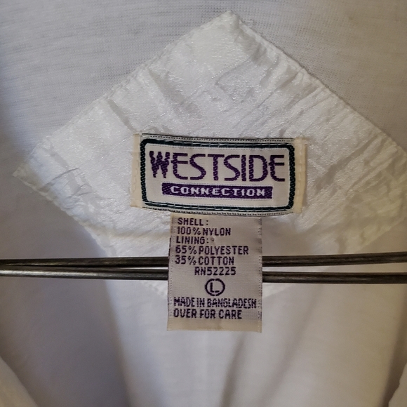 L Vintage 90's Navy Windbreaker Bomber Jacket - Picture 3 of 5